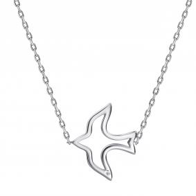 Серебряное колье АЛЬКОР 06-4331/000Б-00 с бриллиантом 06-4331/000Б-00 фото