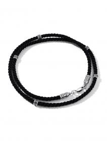 Текстильный шнурок с декоративным элементом и замком из черненого серебра АЛЬКОР 06-4653/0000-09 06-4653/0000-09 фото