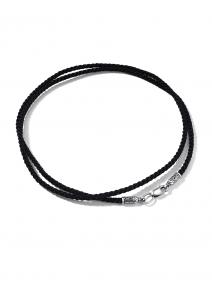 Текстильный шнурок-колье с замком из черненого серебра АЛЬКОР 06-4685/0000-09 06-4685/0000-09 фото