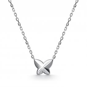 Серебряное колье АЛЬКОР 06-4785/000Б-00 с бриллиантом 06-4785/000Б-00 фото