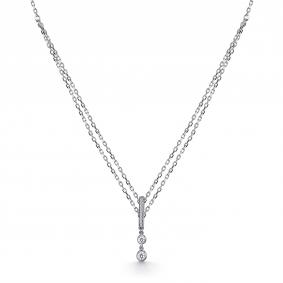 Серебряное колье АЛЬКОР 06-5178/00СВ-00 с фианитом 06-5178/00СВ-00 фото