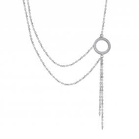 Серебряное колье АЛЬКОР 06-5181/00КЦ-00 с фианитом 06-5181/00КЦ-00 фото