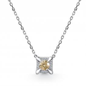 Серебряное колье АЛЬКОР 06-5190/001М-00 с фианитом и муассанитом 06-5190/001М-00 фото