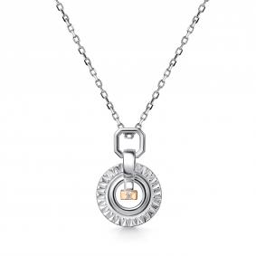 Серебряное колье АЛЬКОР с золотой накладкой и бриллиантом 06-5249/000Б-00 06-5249/000Б-00 фото