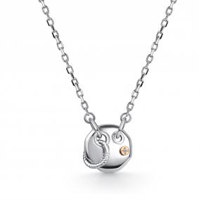 Серебряное колье АЛЬКОР с золотой накладкой и бриллиантом 06-5734/000Б-00 06-5734/000Б-00 фото