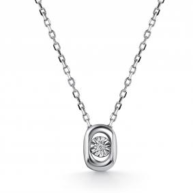 Серебряное колье АЛЬКОР 06-5742/000Б-00 с бриллиантом 06-5742/000Б-00 фото