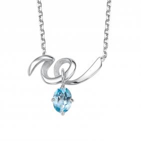 Серебряное колье АЛЬКОР 06-5786/00ТБ-00 с топазом 06-5786/00ТБ-00 фото