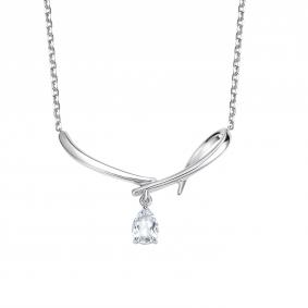 Серебряное колье АЛЬКОР 06-5789/00ГХ-00 с горным хрусталём 06-5789/00ГХ-00 фото