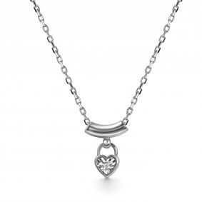 Серебряное колье АЛЬКОР 06-5800/000Б-00 с бриллиантом 06-5800/000Б-00 фото