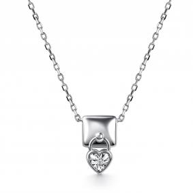 Серебряное колье АЛЬКОР 06-5801/000Б-00 с бриллиантом 06-5801/000Б-00 фото