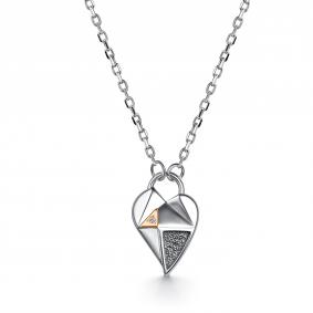 Серебряное колье АЛЬКОР с золотой накладкой и бриллиантом 06-5810/000Б-17 06-5810/000Б-17 фото