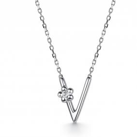 Серебряное колье АЛЬКОР 06-5870/000Б-00 с бриллиантом 06-5870/000Б-00 фото