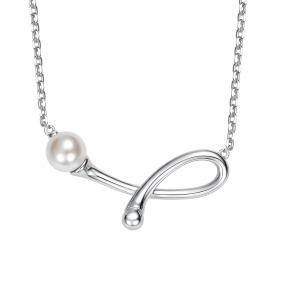 Серебряное колье АЛЬКОР 06-5934/0ЖСВ-00 с жемчугом 06-5934/0ЖСВ-00 фото