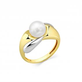 Кольцо из лимонного золота Мастер Бриллиант 06M01-3-434-0500-021 с жемчугом 06M01-3-434-0500-021 фото