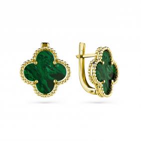 Серьги из лимонного золота Мастер Бриллиант 06M02-3-440-8800-020 с малахитом 06M02-3-440-8800-020 фото