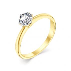 Кольцо из лимонного золота Мастер Бриллиант 06M1-104-327 с бриллиантом 06M1-104-327 фото