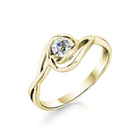 Кольцо из лимонного золота Мастер Бриллиант 06M1-104-997 с бриллиантом 06M1-104-997 фото