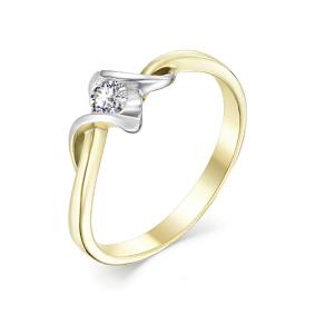 Кольцо из лимонного золота Мастер Бриллиант 06M1-105-28 с бриллиантом 06M1-105-28 фото