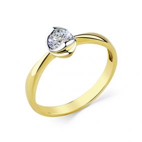 Кольцо из лимонного золота Мастер Бриллиант 06M1-105-364 с бриллиантом 06M1-105-364 фото