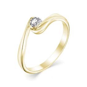 Кольцо из лимонного золота Мастер Бриллиант 06M1-105-369 с бриллиантом 06M1-105-369 фото