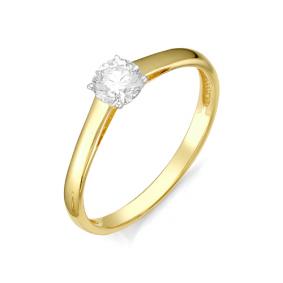 Помолвочное кольцо из лимонного золота Мастер Бриллиант с бриллиантом 06M1-105-859/2 06M1-105-859/2 фото