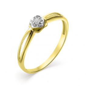 Кольцо из лимонного золота Мастер Бриллиант 06M1-106-450 с бриллиантом 06M1-106-450 фото