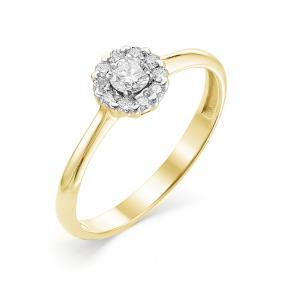 Кольцо из лимонного золота Мастер Бриллиант 06M1-106-490 с бриллиантом 06M1-106-490 фото