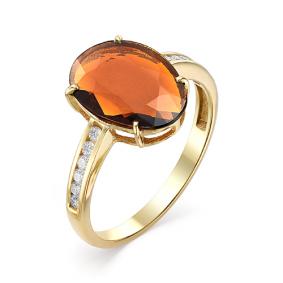 Кольцо из лимонного золота Мастер Бриллиант 06M1-106-531-18 с бриллиантом и турмалином 06M1-106-531-18 фото