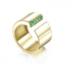Кольцо из лимонного золота Мастер Бриллиант 06M1-106-584-01 с изумрудом 06M1-106-584-01 фото