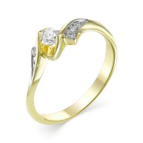 Кольцо из лимонного золота Мастер Бриллиант 06M1-106-711 с бриллиантом 06M1-106-711 фото