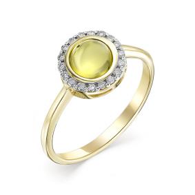 Кольцо из лимонного золота Мастер Бриллиант 06M1-106-758-18 с бриллиантом и турмалином 06M1-106-758-18 фото