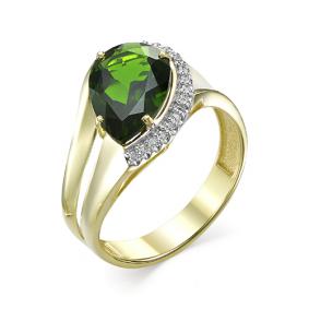 Кольцо из лимонного золота Мастер Бриллиант 06M1-106-762-37 с бриллиантом и турмалином 06M1-106-762-37 фото
