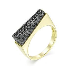 Кольцо из лимонного золота Мастер Бриллиант 06M1-106-809 с чёрным бриллиантом 06M1-106-809 фото