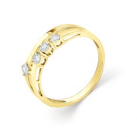 Кольцо из лимонного золота Мастер Бриллиант 06M1-106-833 с бриллиантом 06M1-106-833 фото