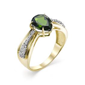 Золотое кольцо Мастер Бриллиант с бриллиантом и турмалином 06M1-106-846-37 06M1-106-846-37 фото