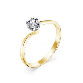 Помолвочное кольцо из лимонного золота Мастер Бриллиант с бриллиантом 06M1-106-880 06M1-106-880 фото