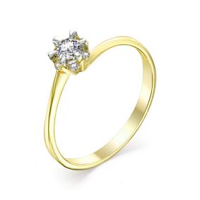 Помолвочное кольцо из лимонного золота Мастер Бриллиант с бриллиантом 06M1-106-900 06M1-106-900 фото