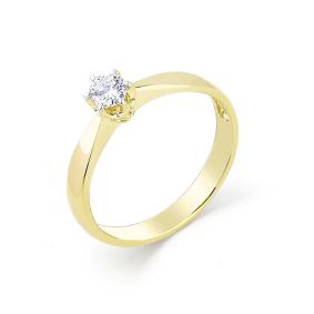 Кольцо из лимонного золота Мастер Бриллиант 06M1-106-985 с бриллиантом 06M1-106-985 фото