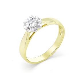 Кольцо из лимонного золота Мастер Бриллиант 06M1-107-001 с бриллиантом 06M1-107-001 фото