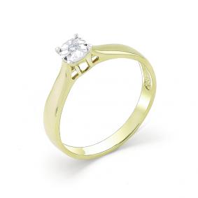 Помолвочное кольцо из лимонного золота Мастер Бриллиант с бриллиантом 06M1-107-006 06M1-107-006 фото