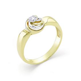 Кольцо из лимонного золота Мастер Бриллиант 06M1-107-019 с бриллиантом 06M1-107-019 фото