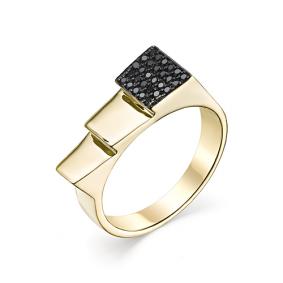 Кольцо из лимонного золота Мастер Бриллиант 06M1-107-026-48 с чёрным бриллиантом 06M1-107-026-48 фото