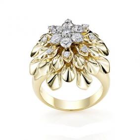 Кольцо из лимонного золота Мастер Бриллиант 06M1-107-060 с бриллиантом 06M1-107-060 фото