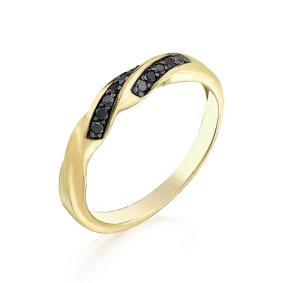 Кольцо из лимонного золота Мастер Бриллиант 06M1-107-085/1 с чёрным бриллиантом 06M1-107-085/1 фото