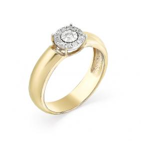 Кольцо из лимонного золота Мастер Бриллиант 06M1-107-087 с бриллиантом 06M1-107-087 фото