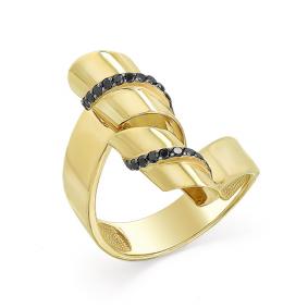 Кольцо из лимонного золота Мастер Бриллиант 06M1-107-098/1 с чёрным бриллиантом 06M1-107-098/1 фото