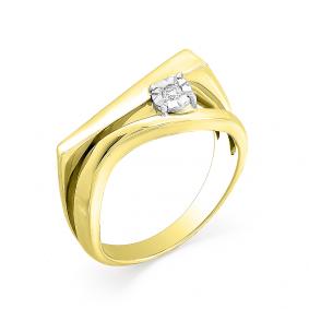 Кольцо из лимонного золота Мастер Бриллиант 06M1-107-101 с бриллиантом 06M1-107-101 фото