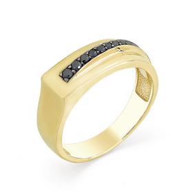 Кольцо из лимонного золота Мастер Бриллиант 06M1-107-102/1 с чёрным бриллиантом 06M1-107-102/1 фото