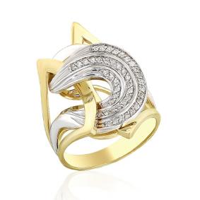 Кольцо из лимонного золота Мастер Бриллиант 06M1-107-150 с бриллиантом 06M1-107-150 фото