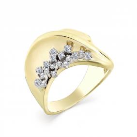 Кольцо из лимонного золота Мастер Бриллиант 06M1-107-155 с бриллиантом 06M1-107-155 фото